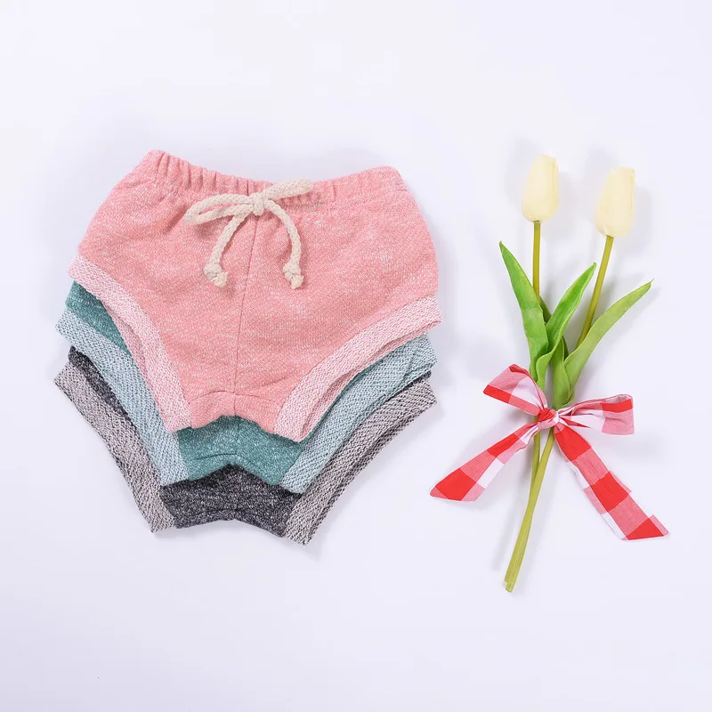 Wholesale plain baby shorts bloomers cotton kids underwear models solid color newborn cloth diapers covers