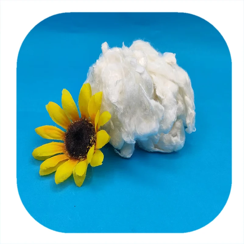 Wholesale 3D 60MM FR white Viscose fiber for mattress