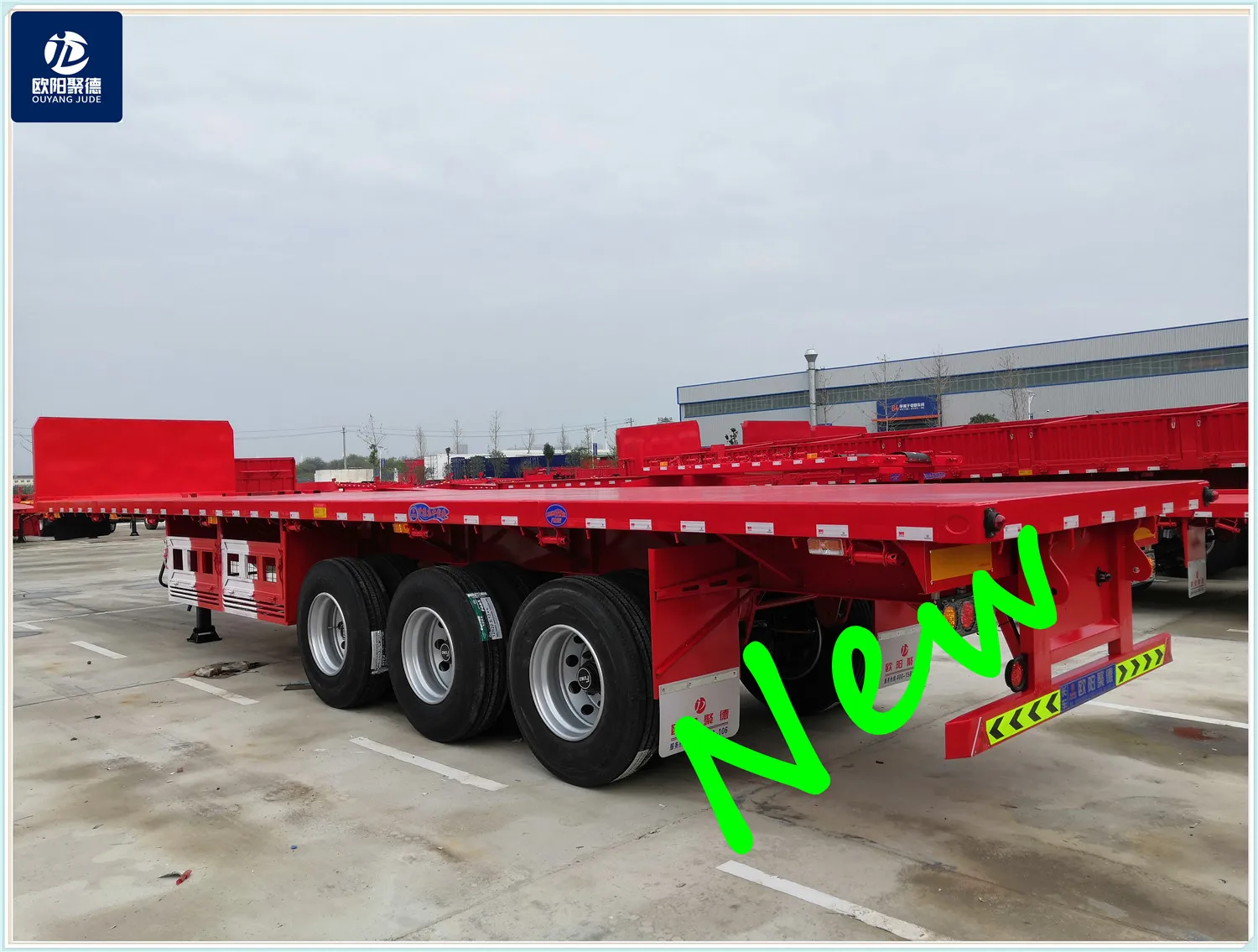 small dolly use construction bridge girder cement pipe container transport with 12 twist locks OYJD  40ft flatbed trailer