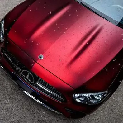 Supper Satin chrome Matte wrap film PET liner Romance red Car sticker Vinyl