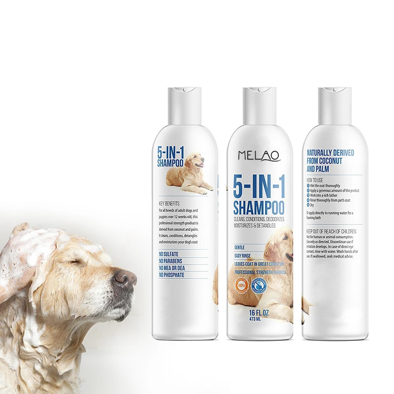 Private label organic Pet Natural Dog Shampoo + Conditioner For Dogs And Cats Soap Free With Natural Oils And Aloe