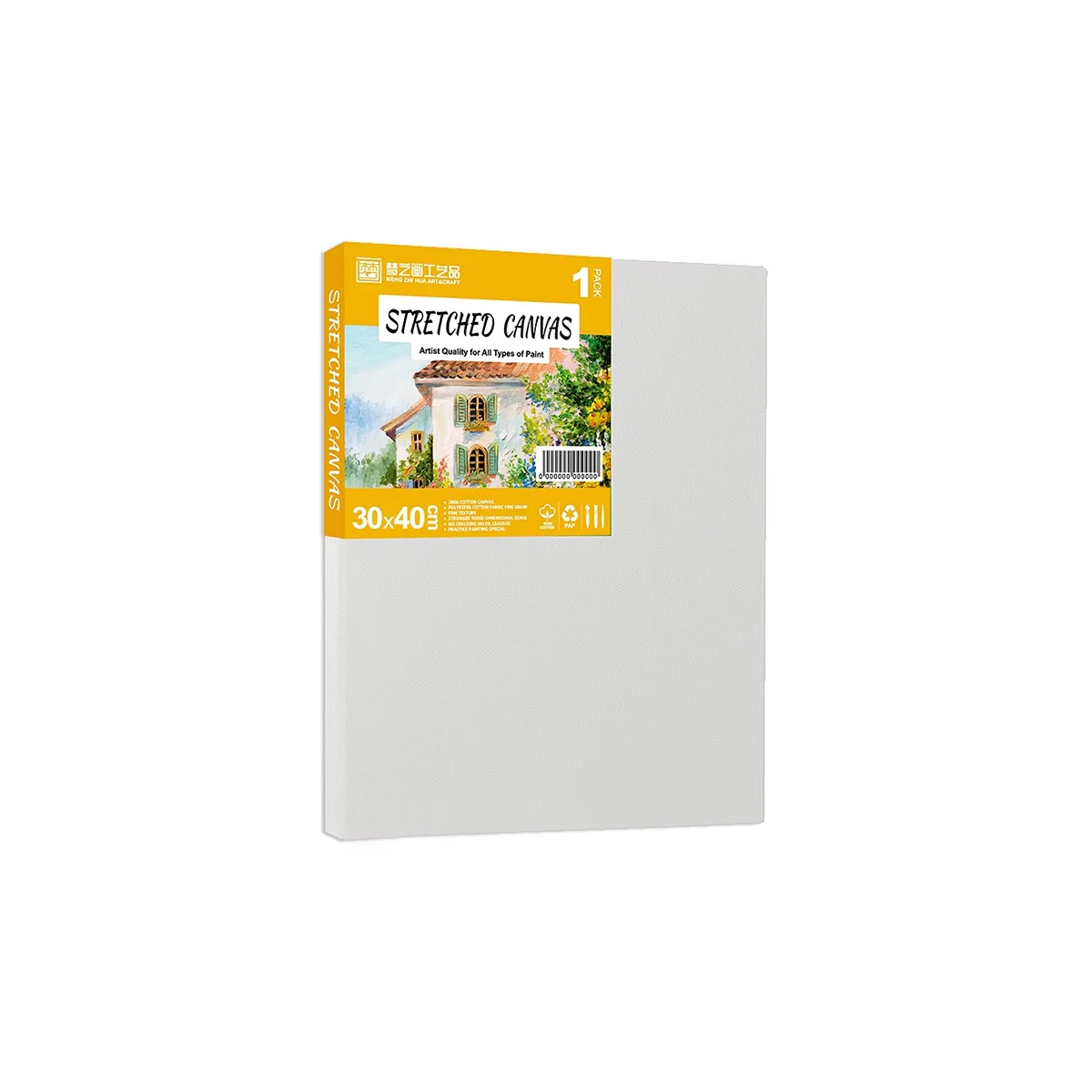 Mengzhihua Wholesale Cheap 1.6CM Thick Professional Artist Art Canvas Frame, 280g Cotton Acid-free Stretched Canvas for Painting