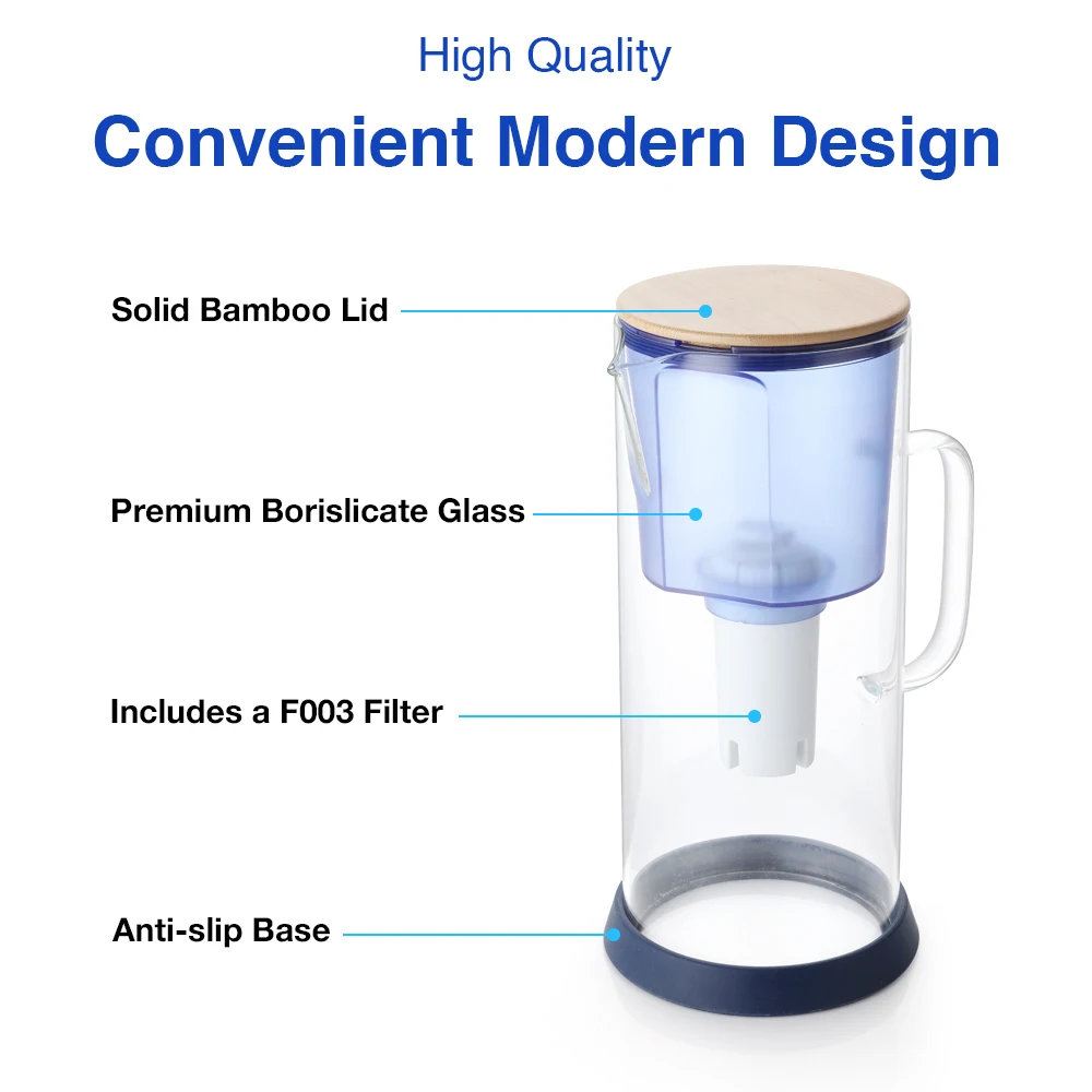 Home Appliance 3.5L Portable Borosilicate Glass Drinking Water Pitcher Jug Remove chlorine Heavy metal and limescale