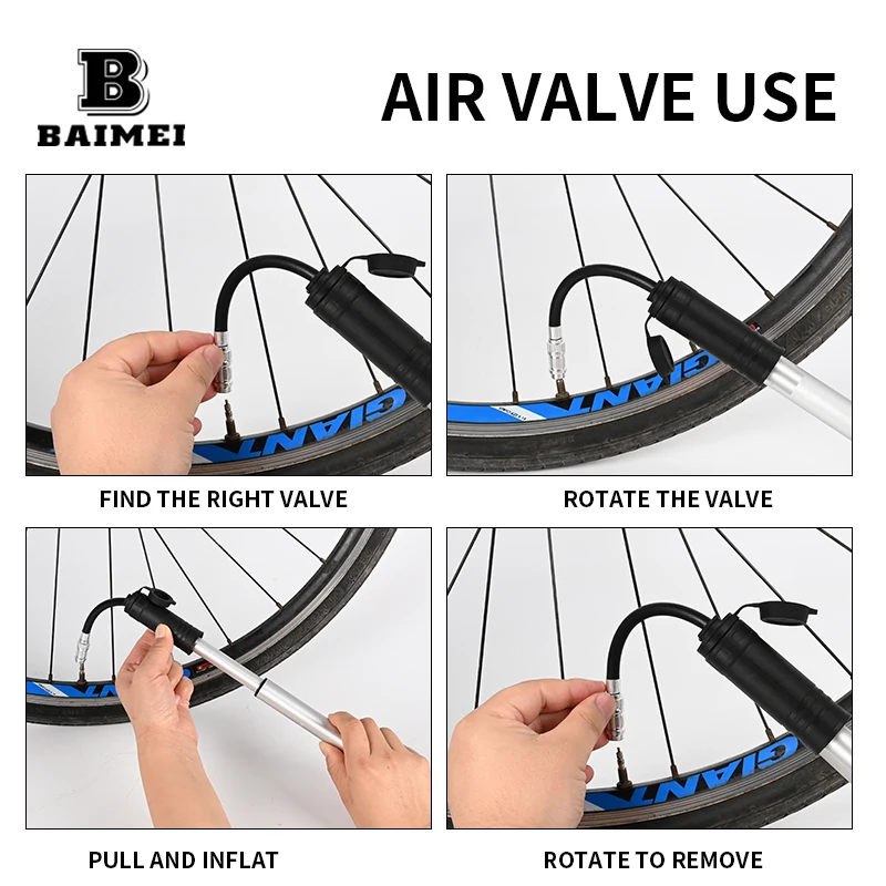 BM Bike Mini 160 PSI Air Pump High Pressure Cycling Hand Small Air Pumps Mini Bike Bicycle Accessories Hand Air Pump