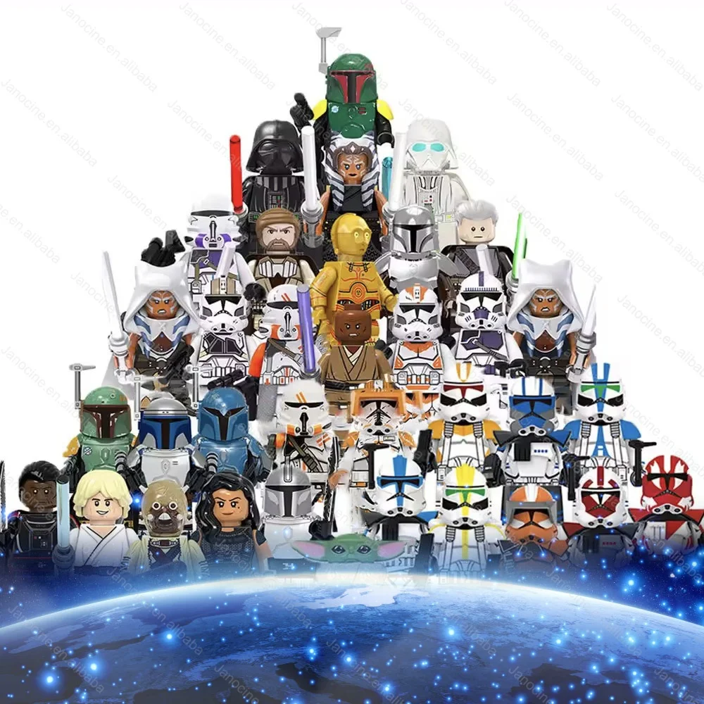 GY Wars Movie Series Clone Solider Luke Skywalker Yoda Mini Bricks Figures DIY Building Blocks Kids Educational Toys Juguete