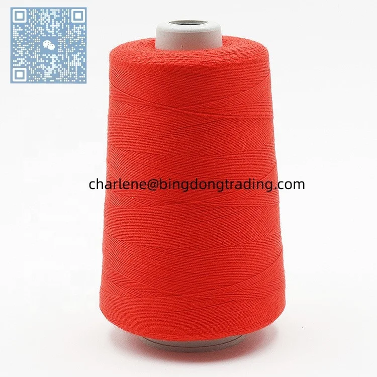 Blanco 40/2 5000m 100% Poliester Hilos De Coser Fabrica China 100% Polyester Chinese Thread for 1mm Elastic Jewelry Spun 250g
