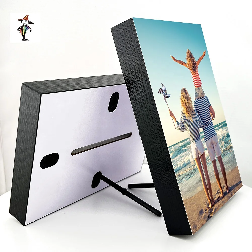 Factory Outlet Diy Light Mounted Photo Panel Wooden Photo Block Frameless Photo Tiles For Wall Display