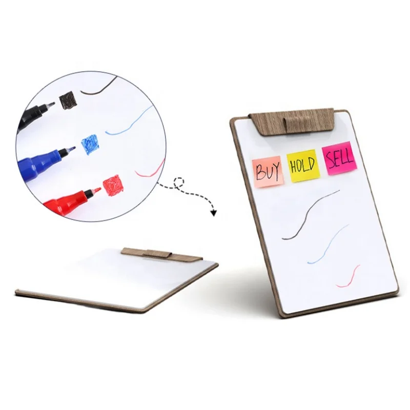 A4 Size Handheld Whiteboard Office White Tempered Glass Writing Board