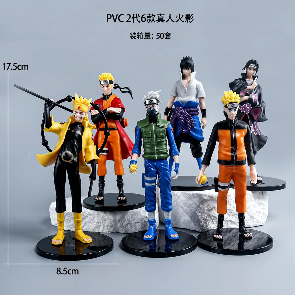 Zealed Wholesale High Quality Anime Narutoing PVC Action Model Figure Toys Kakashi Sasuke Uzumaki Character Action Figures