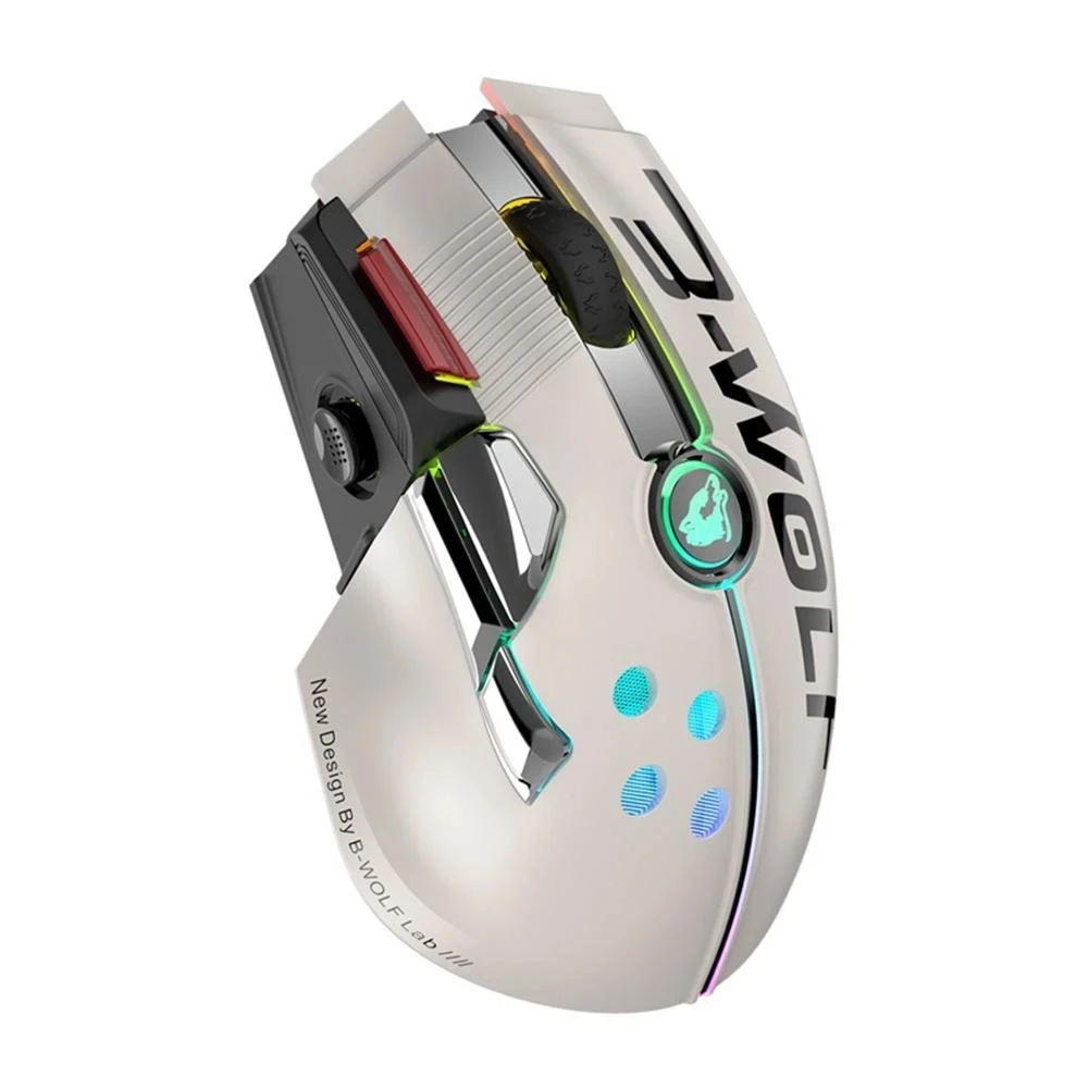 X6 2.4ghz Dual Mode Rechargeable 12000 Dpi Portable RGB Mechanical Wireless Gaming Mouse