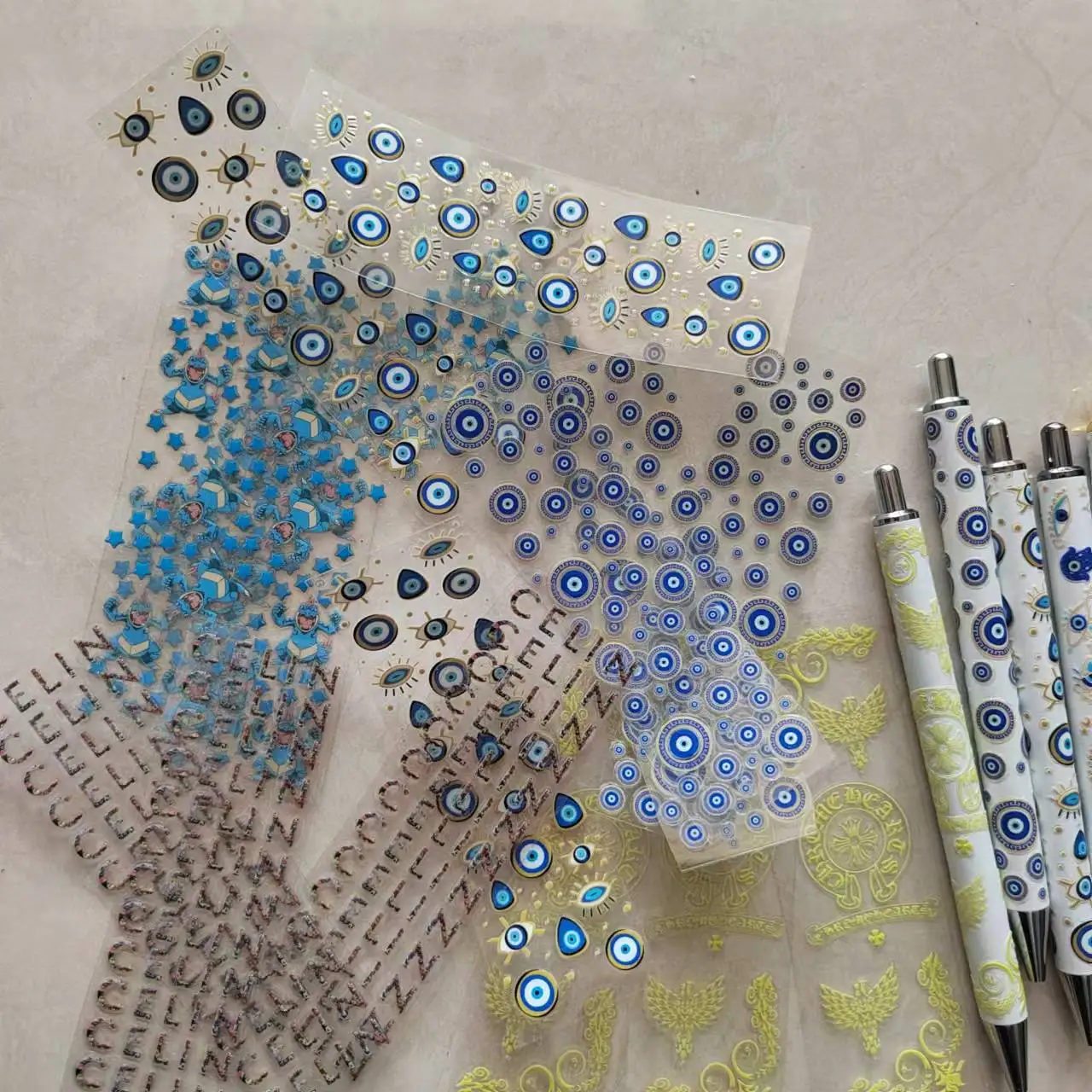 UV Dtf Crystal Stick White Pen Blank Barrel Heat Transfer Sublimation Gel Pen Personalized Shrink Wrapped Sticker Pen