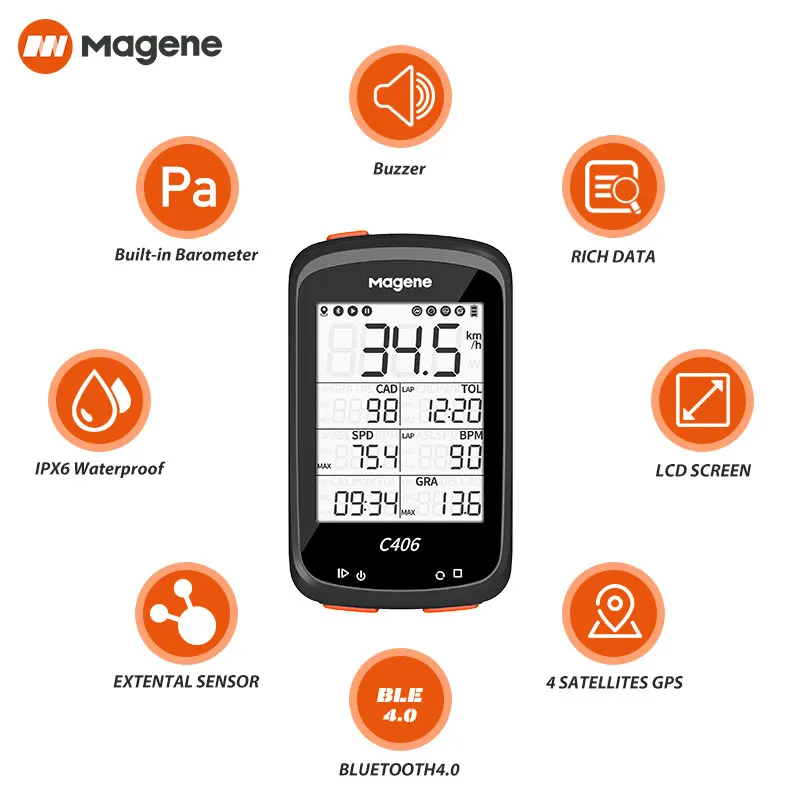  Водонепроницаемый GPS беспроводной умный компьютер Magene C406 для горного велосипеда спидометр отслеживание секундомер карта данных