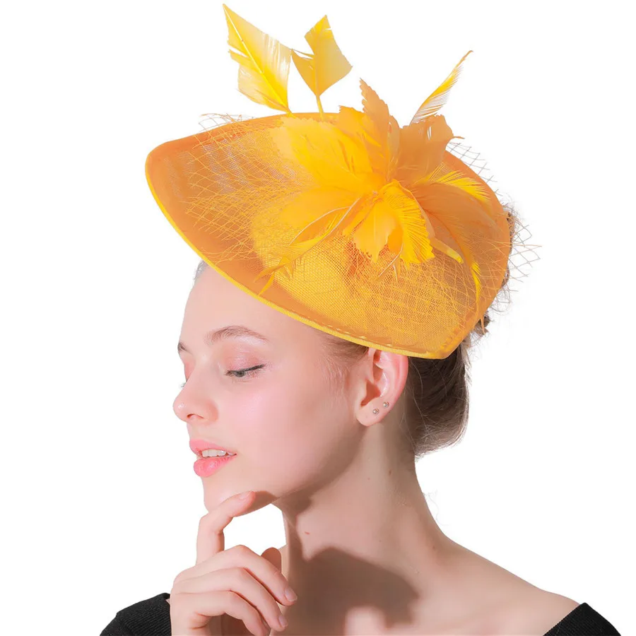 SD012 Quality Birdcage Veil Brides Elegant Feather New Design Ladies Wedding Hair Fascinator Hats for Ladies