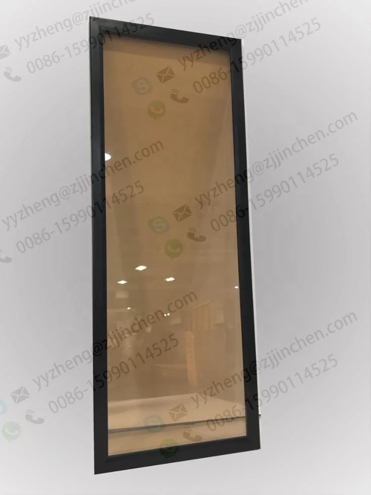Tea color toughened glass wine cooler glass door
