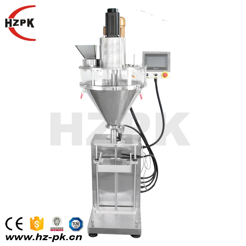 HZPK HZF-B Semi-Auto powder filling machine with weighing, auger filler for spice, milk powder