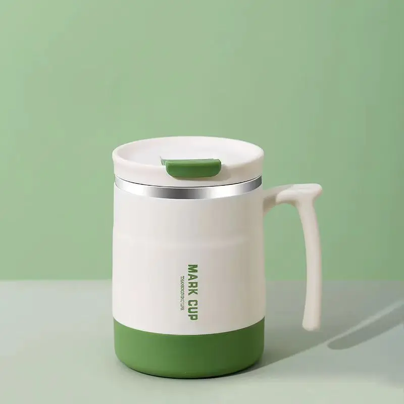 Factory wholesale 15oz Insulated Cup Stainless Steel Coffee Mugs Handle Double Wall Vacuum Tumbler Cup With Lid