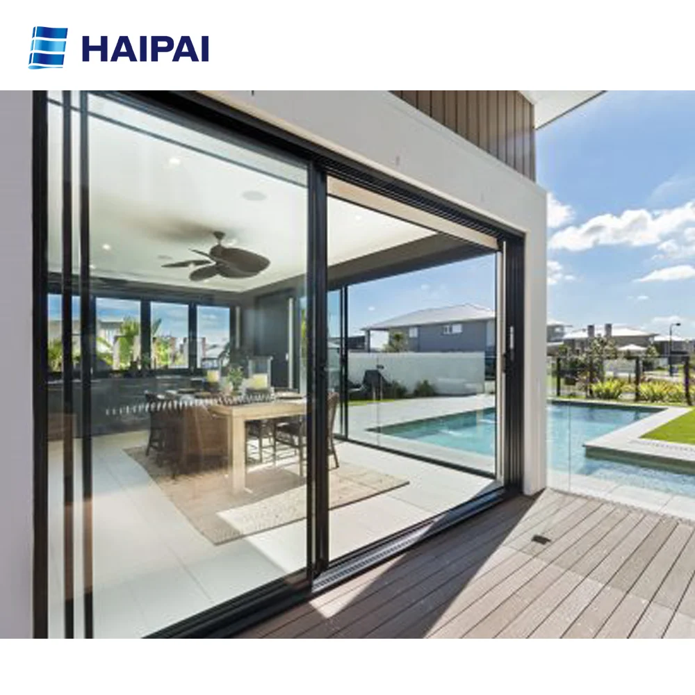 Designed Grey Color Aluminum Alloy Profile Double Glass Floor Sliding Window Office Door