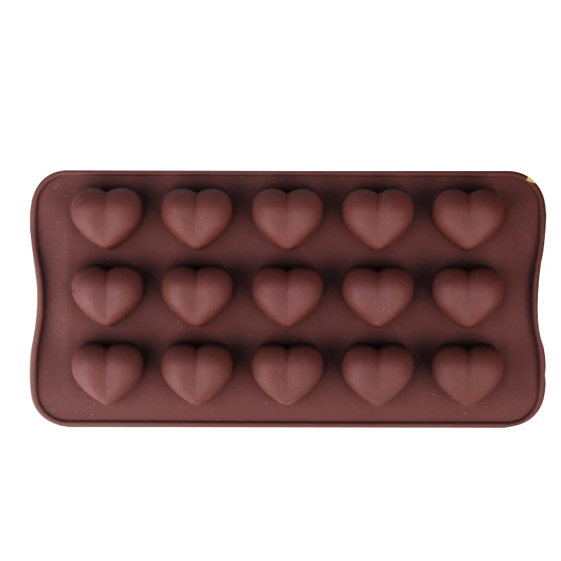 15 Cavity 3D Heart Shaped 100% Food Grade Silicone Chocolate Mold Candy Mold Tool For Baking chocolate moulds silicone mold