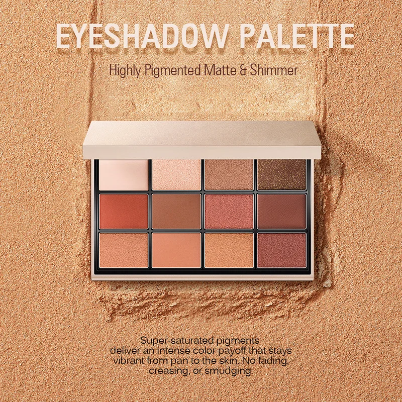 OEM ODM Eye Shadow Palette Paletas De Sombras Maquillaje Sample Makeup Gratis Eyshadow Maquiagem 12 Colors Eyeshadow Palletes