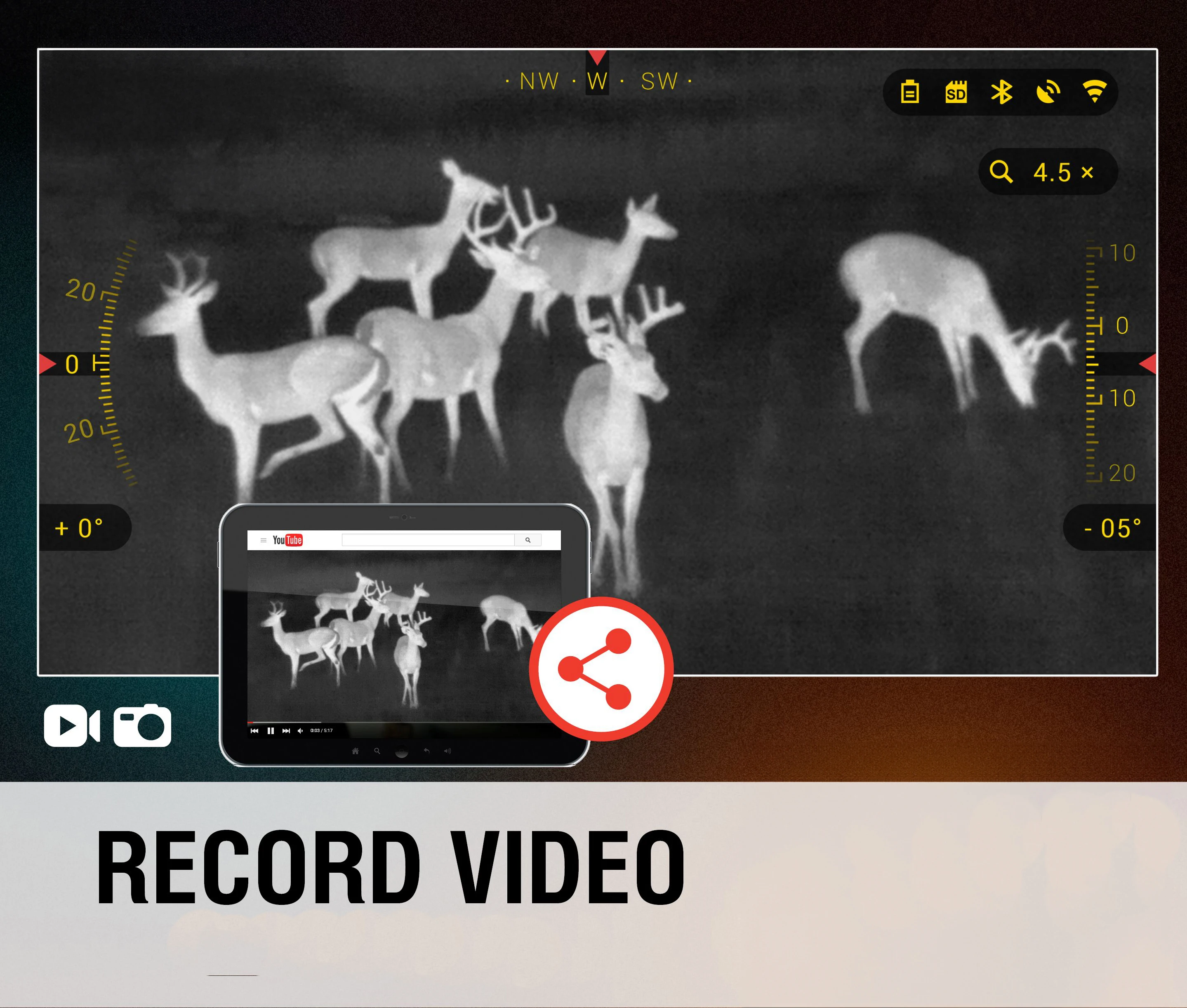 HTI 19 Fixed Focus LRF Thermal Monocular With 25mm Focus Lens Thermal Sight For Hunting