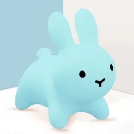 Istaride Ride on Child Baby Play Toys Inflatable White Bunny Rabbit Bouncer Jumping Horse Toys Kids Animal Hopper Toys