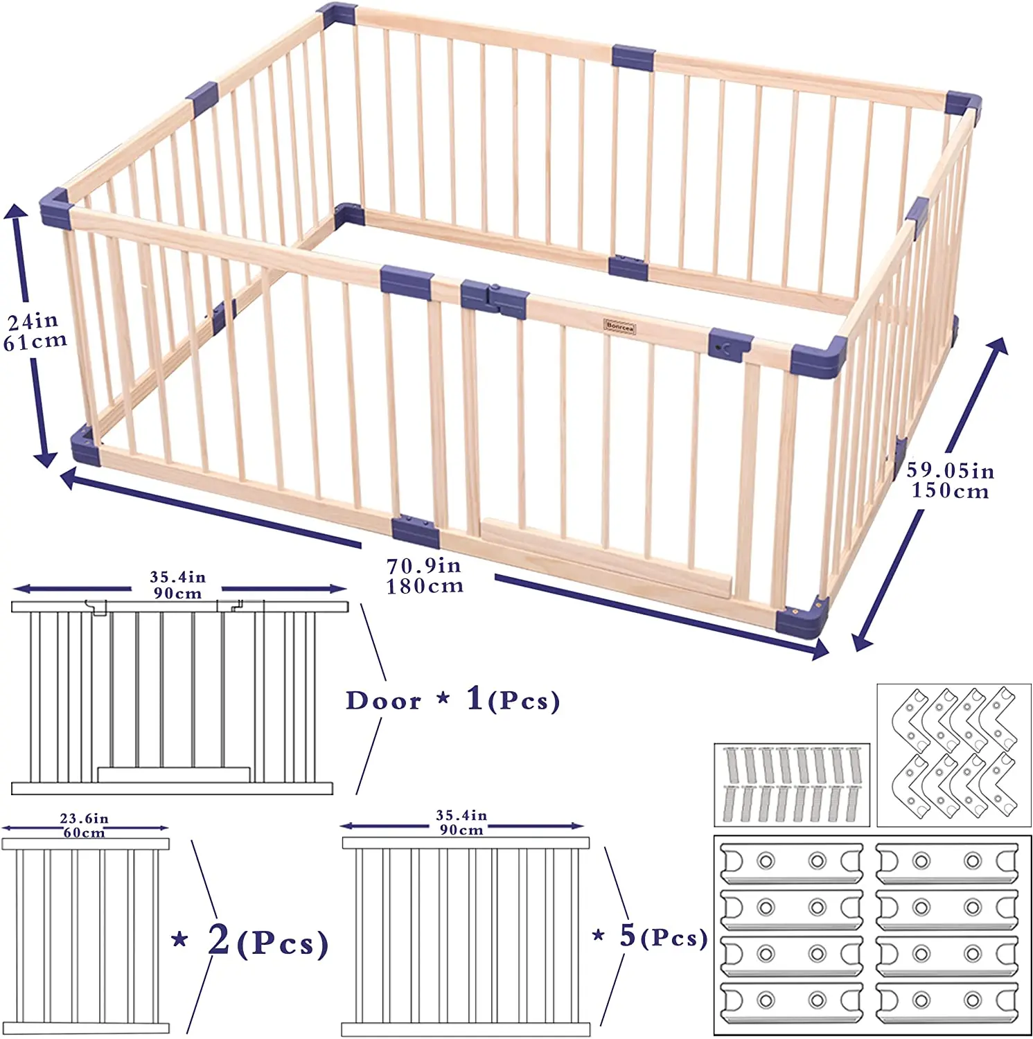 New design free combination collapsible wooden fence for baby play yard for toddlers and kids