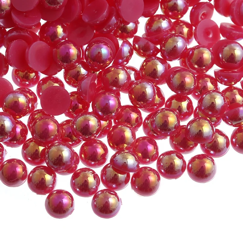 Hot Selling 14400 PCS Loose Flatback Pearls Half Round Mixed Sizes ABS Pearl Beads for Shoes Decorations