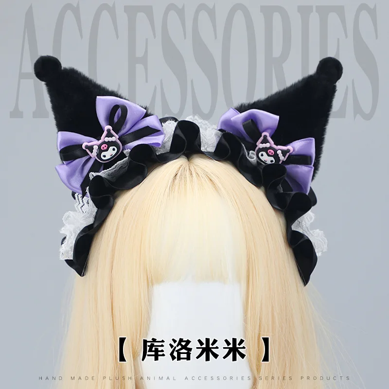 Cute cartoon anime hairpin girl sweet and cool bow edge clip standing ear top clip hair accessory