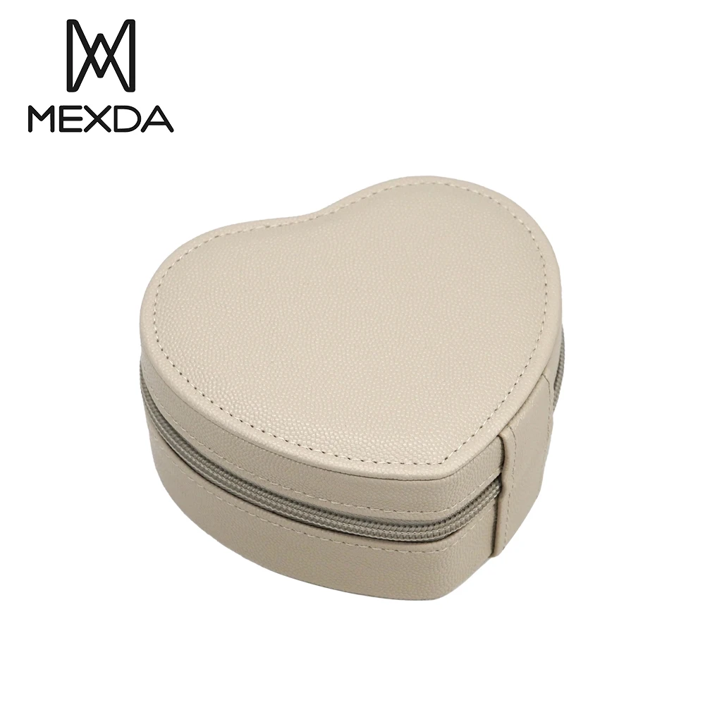 Mexda Custom Luxury Ring Earring Necklace Bracelet Diamond Boxes Mini Jewelry Multifunction Mirror Heart Jewellery Box