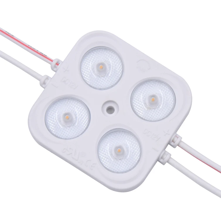 Modulo Abs 4 Lamp Square Ip67 Outdoor Waterproof Led Module 12 V 170 Degree Lens 4Led Dc Module For 40-100Mm Depth Light Box