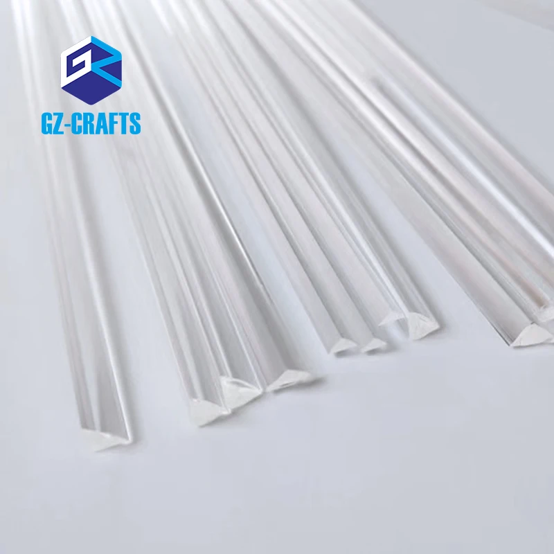 Transparent Solid Acrylic Triangle Stick Clear Acrylic Triangle Rod