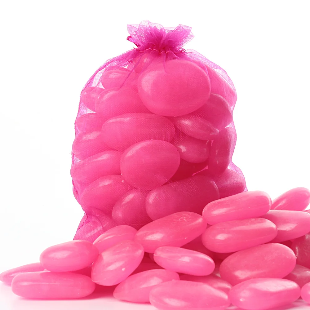 Rosy Big Size Decorative Glow in The Dark Garden Pebble 3-4cm