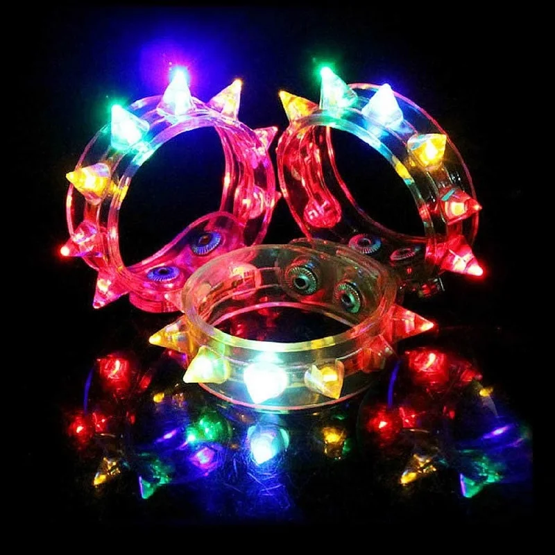 Goodie Bag Fillers Light Up Spiky LED Bracelets Flashing Party Favors LED Wristbands for Kids Girls Boys Adults Gifts