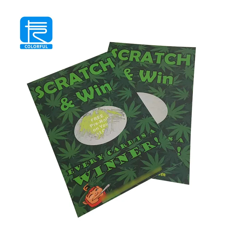 Personalized Custom Design Double side Printed High Quality Scratch and Win Cards