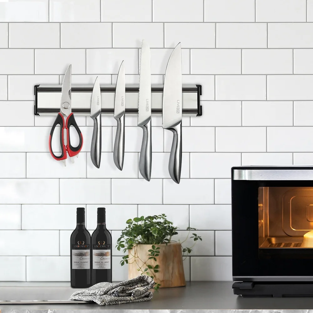 9,3 дюймовый настенный магнитный держатель для ножей из нержавеющей стали, барный органайзер для инструментов
