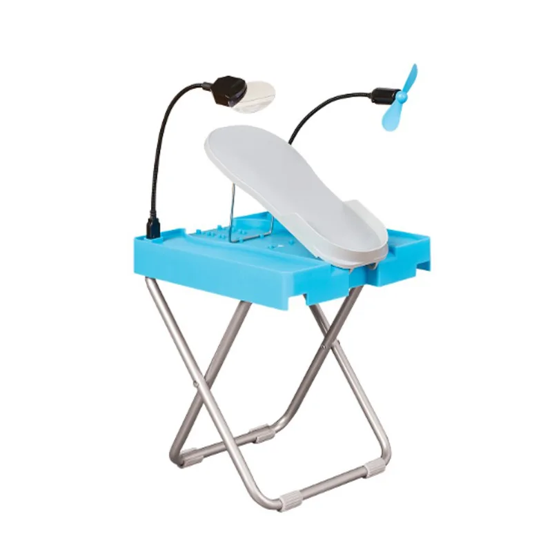 Nail Stool Salon Pedicure Foot Rest Dryer Fan Adjustable Foot Stand Tripod Manicure Pedal With Led Magnifier