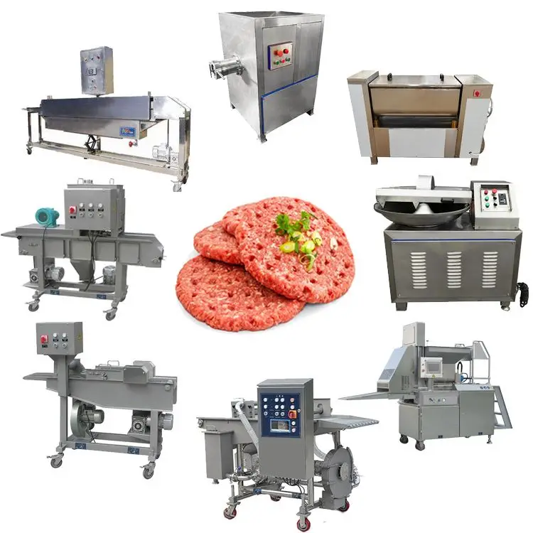 automatic burger press for meat or vegan patties with customizable shapes manufacture