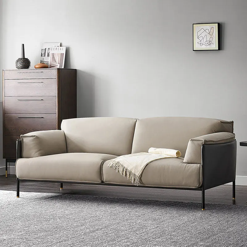 Modern minimalist Home Office furniture Villa living room linen fabric Three seater 4-seater sofa couches hotel lobby sofa