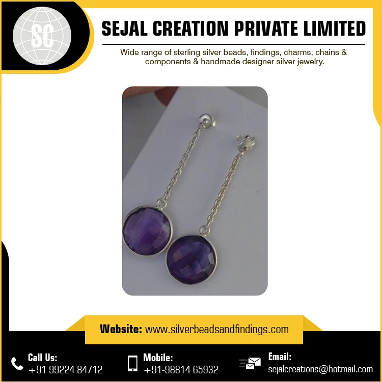Sterling Silver Gemstone Earrings at Amazing Price Fashion 24K Gold Plated Wholesale Dubai Gold Stud Earrings Jewelry