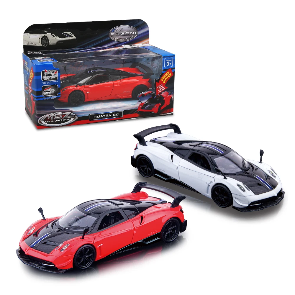 1:30 Die-cast Pull Back Model Alloy Toy Car with Light and Sound Pagani HuayraBC with Openable Door