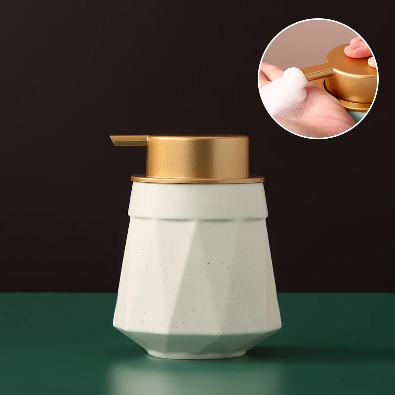 Multicolor Simplicity Ceramic Bubbler Bottle Liquor Dispenser Liquid Soap Lotion Pump Bottle Bathroom Product