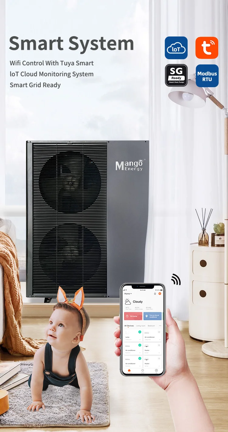 Erp A+++ R32 R290 WIFI 10KW 20KW heat pump DHW Heating Cooling Monoblock DC Inverter Air to Water Heat Pump