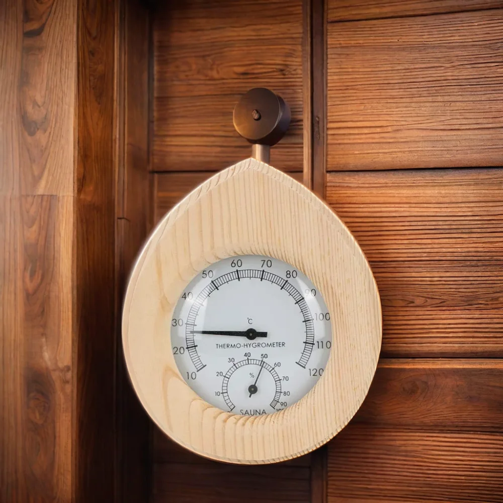 sauna thermometer  Sauna Wooden Thermometer and Hygrometer with Transom Windows Essential Sauna Accessories