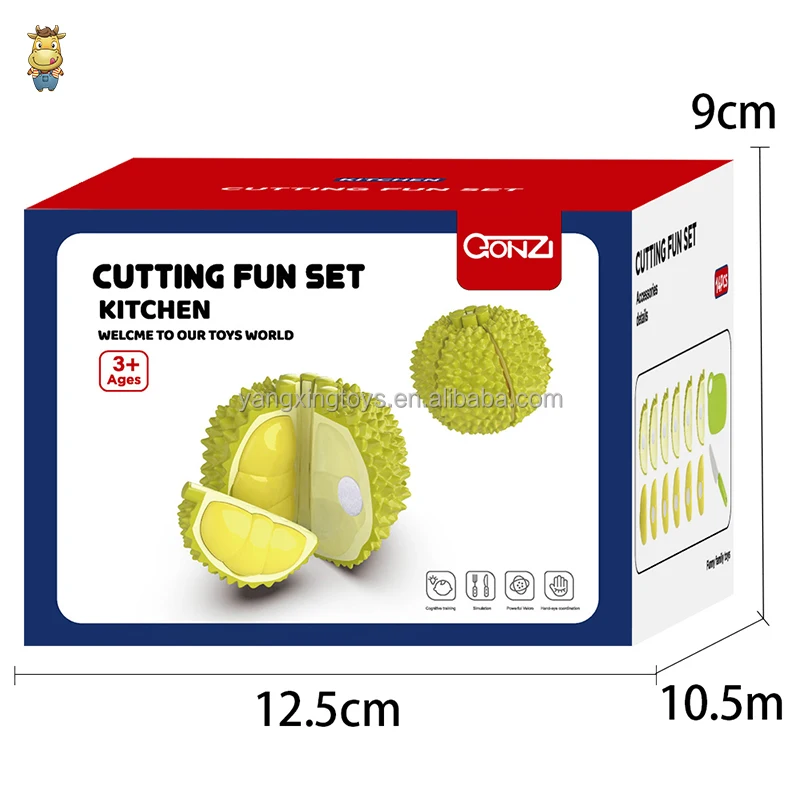 Children Simulation Fruit Durian Cutting Game Kitchen Cutting Toys