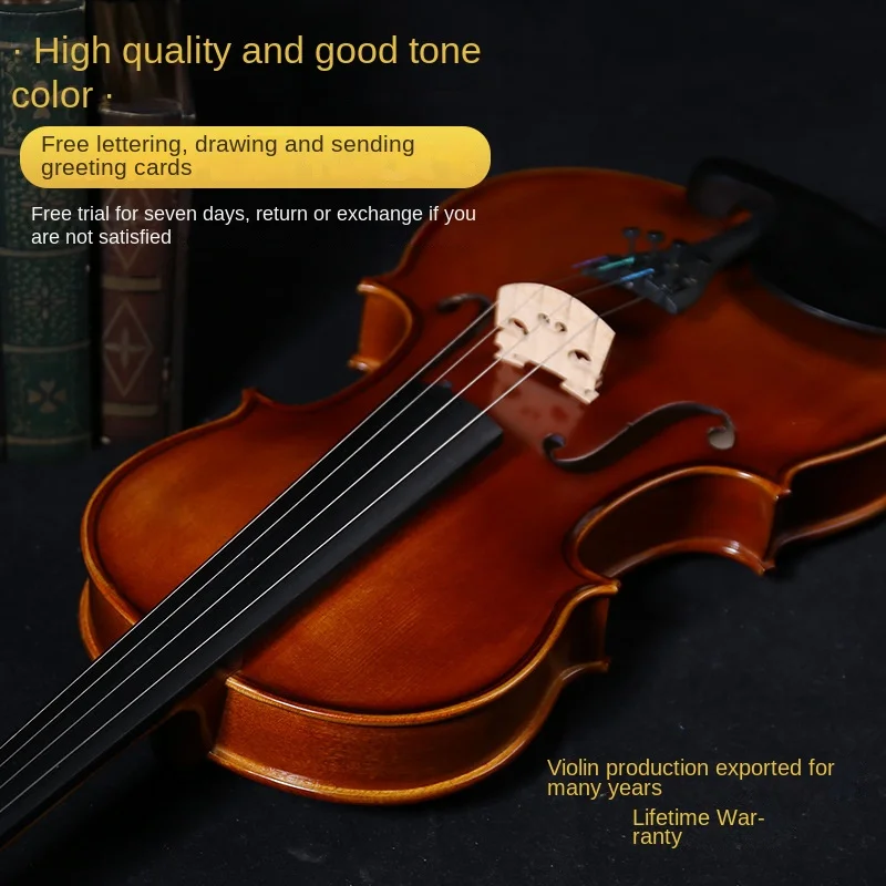 High-end Handmade Grading Performance Practice Ebony Violin Adult and Children Size