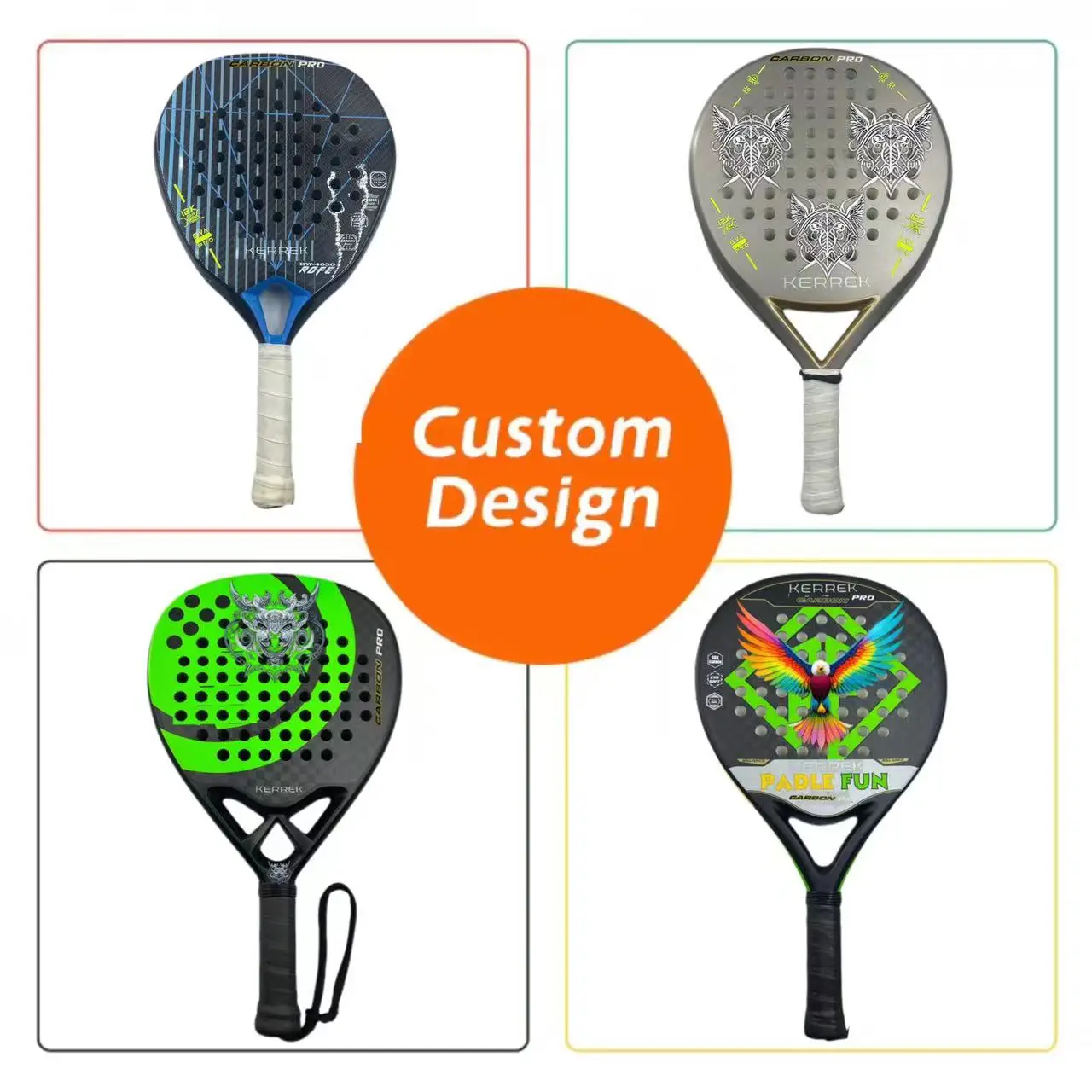 Factory Supply Factory Price Oem Customized Palas De Padel 3K 12K 18K Carbon Fiber Raquete Beach Tennis Rackets Padel Rackets