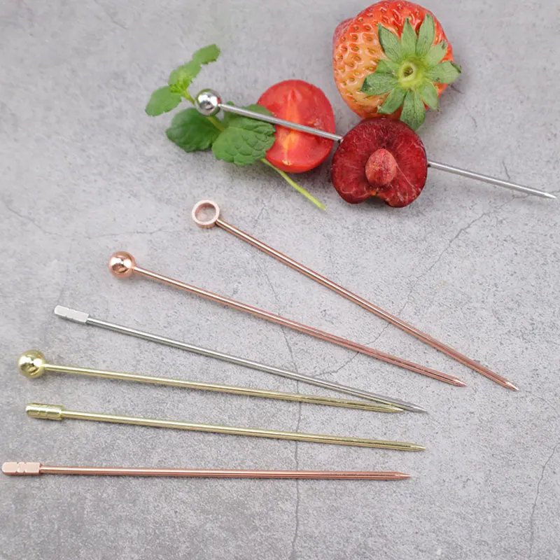 Wholesale Cocktail Picks Stainless Steel Fruit Picks Martini Picks