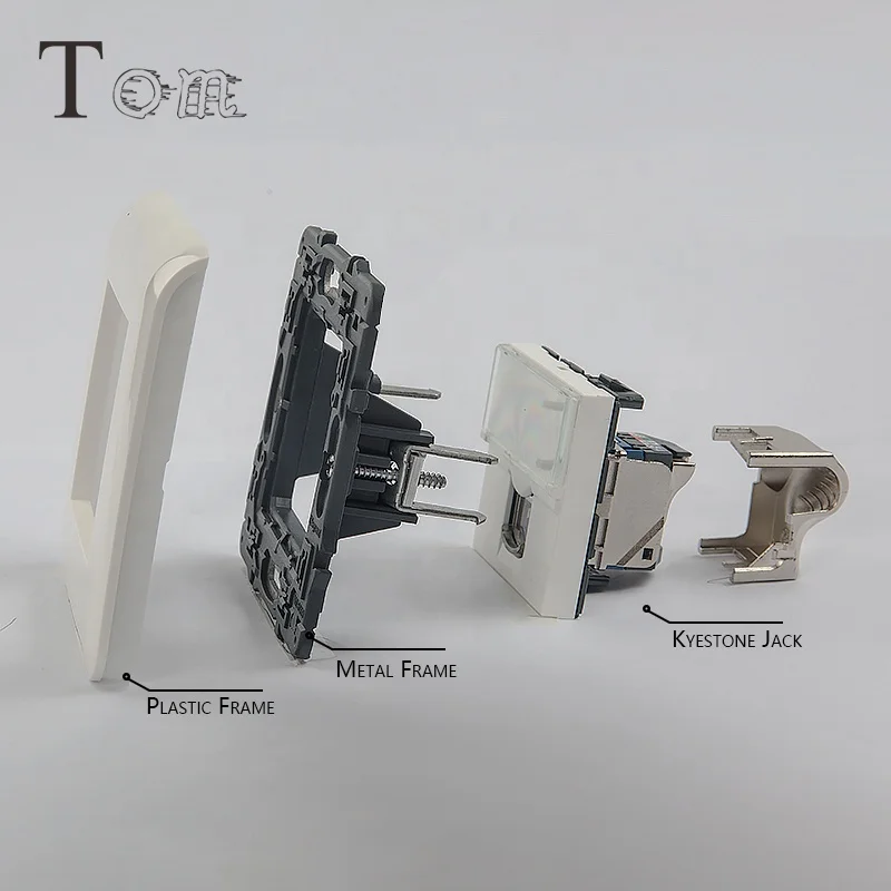 Французская пластиковая рамка Legrand 80*80, лицевая панель французского типа, сетевая Лицевая панель с 1 портом/2 портами