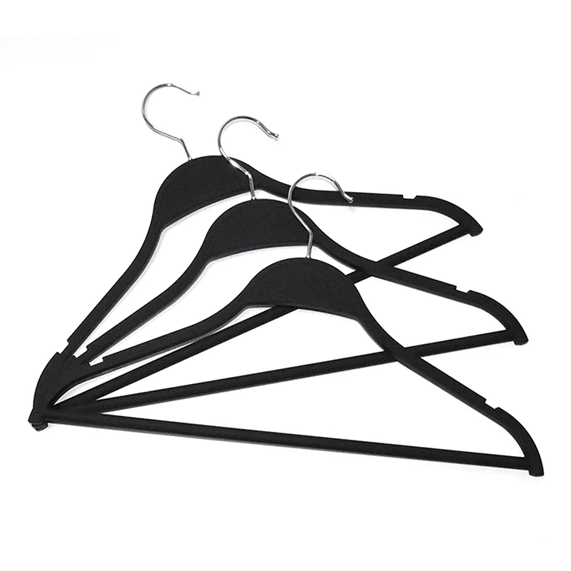 Wholesale Plastic Rubber Paint Coated Black Hanger Women Hollow Laminated Hanger