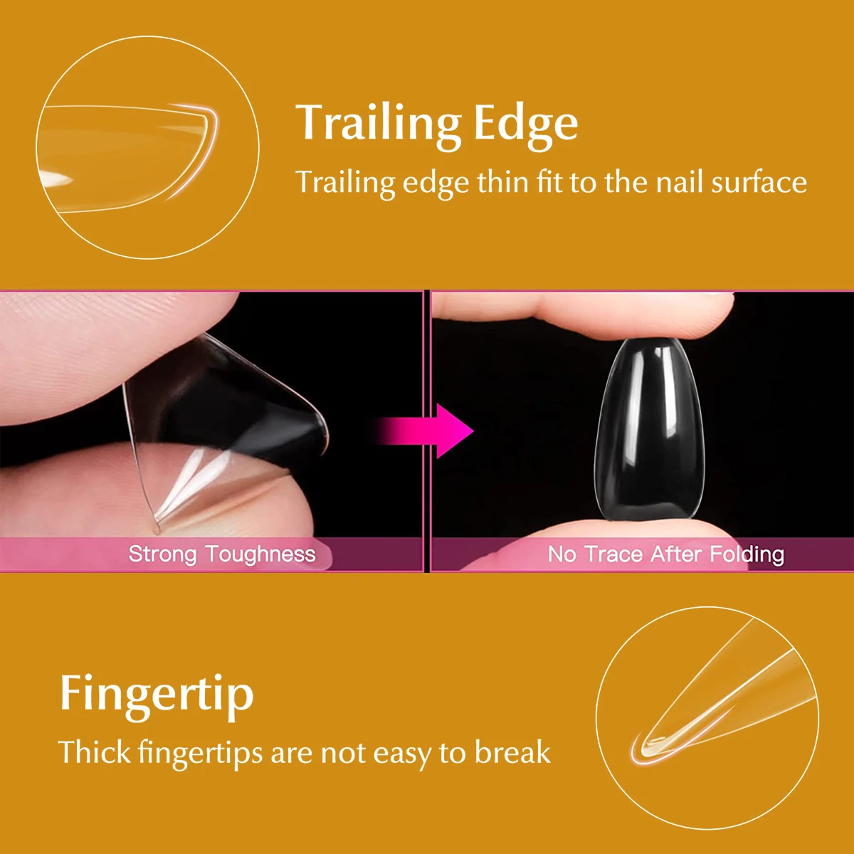 Popular 120 pcs 12 sizes mini clear box full cover soft gel x nail tips